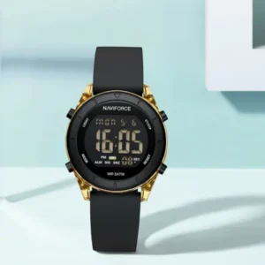 NF7108 Black round dial LCD display sports Digital Watch