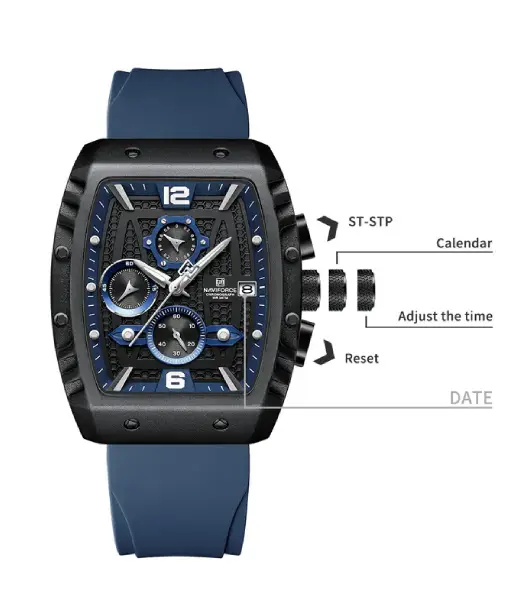 NF8025 Blue chronohgraph watch for men - NAVIFORCE - Image 3