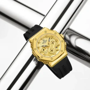 NF8035L Gold Black analog chronograph women's watch-NAVIFORCE
