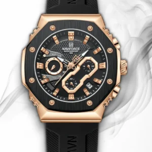 NF8035L Rosegold Black analog chronograph women's watch-NAVIFORCE