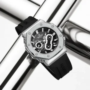 NF8035L Silver Black analog chronograph women's watch-NAVIFORCE
