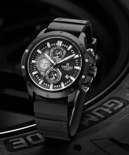 NF8036 Black Chronograph Date Display Analog watch for men - NAVIFORCE
