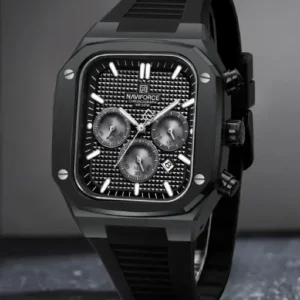 NF8037 Black chronograph watch for men - NAVIFORCE