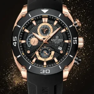 NF8038 Rosegold Black Multi-Function Chronograph men watch - NAVIFORCE
