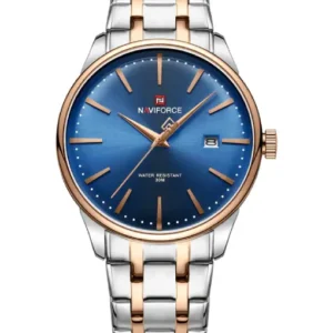 Naviforce NF9230 Silver Blue Gentle Elegant Calendar Analog Watch