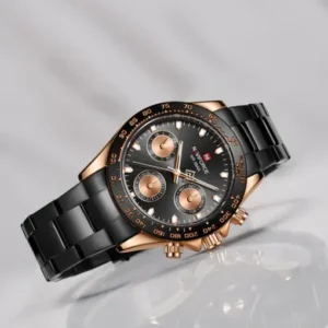 NF9193 Black Rose Gold chronograph men's watch-NAVIFORCE