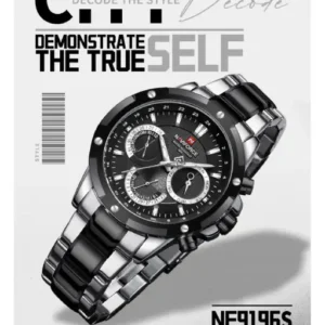 NF9196 SILVER BLACK Chronograph watch for men - NAVIFORCE