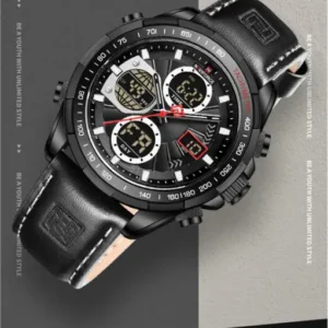 NF9197L Black leather ana-digital watch for men - NAVIFORCE
