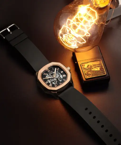 AL2901 Rose gold Skeleton Automatic men's watch - Image 2