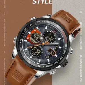 NF9197L Orange leather Ana-digital mens watch - NAVIFORCE