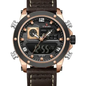 Naviforce NF9236 Brown Strap Military Style Analog-Digital Watch