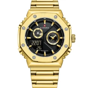NF9216 Gold Black digital - analog chronograph watch for men's-NAVIFORCE