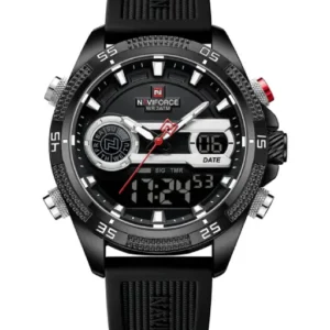 NF9223 Black Silicone strap digi-analog mens watch - NAVIFORCE