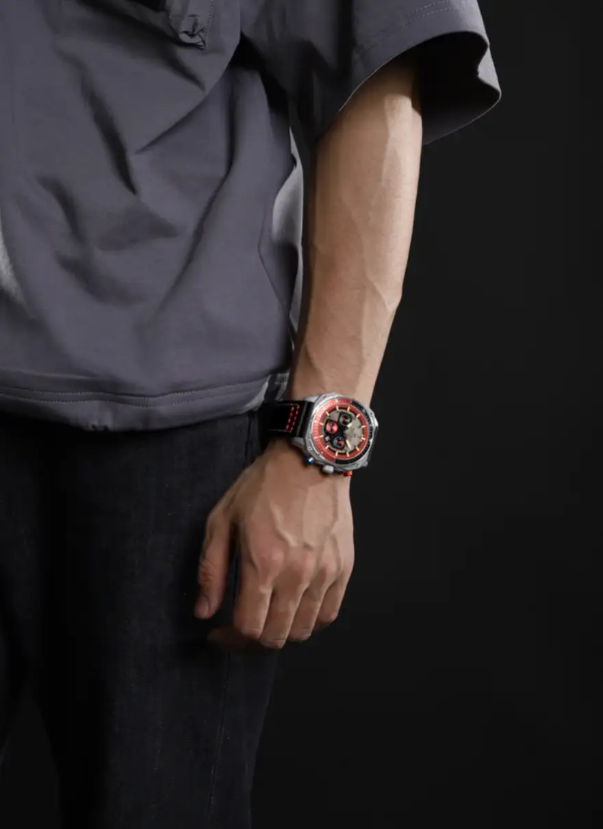 Naviforce NF8057 Silver-Black Leather Strap Analog Watch - Image 3