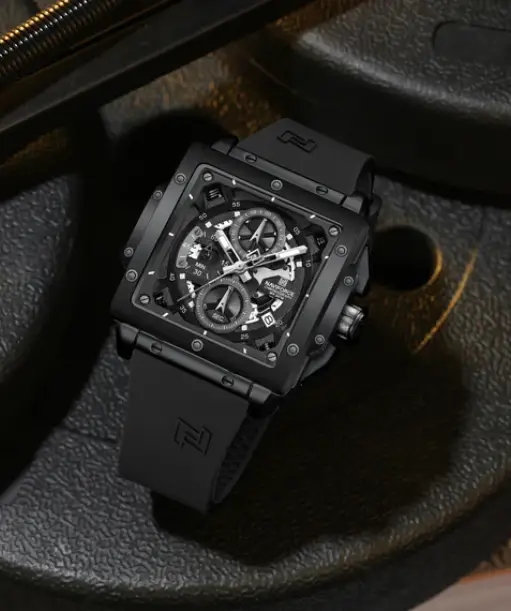 Naviforce NF8064 Elegant Square Black dial Analog watch