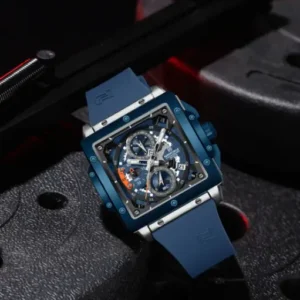 Naviforce NF8064 Elegant Square Silver-Blue dial Analog watch