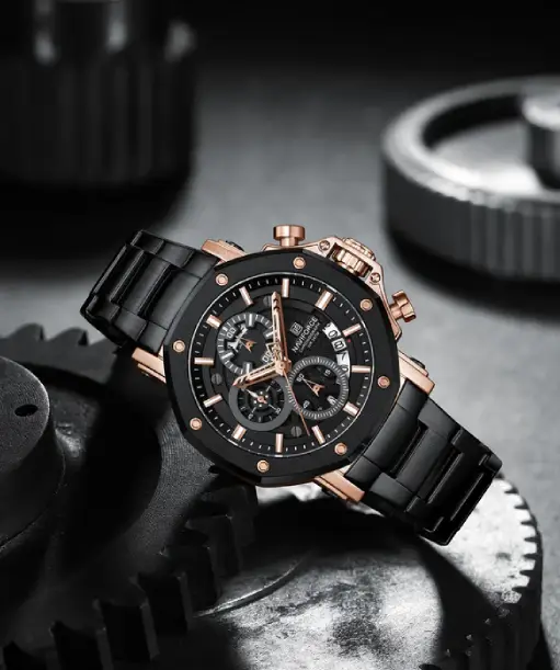 Naviforce NF8065 Rosegold-Black Stainless Steel Analog watch - Image 2