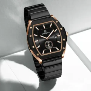 Naviforce NF8068G Rosegold Metallic Accents Analog Watch