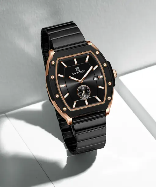 Naviforce NF8068G Rosegold Metallic Accents Analog Watch (2)