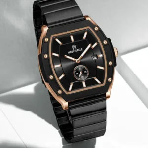 Naviforce NF8068L Rosegold Metallic Accents Analog Watch