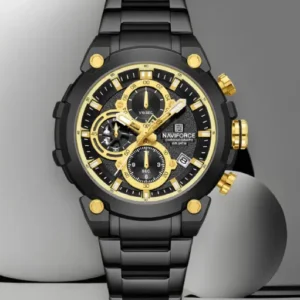 Naviforce NF8071 Gold choronograph dial Analog Watch