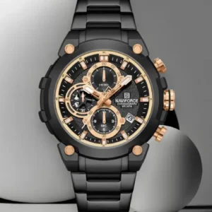 Naviforce NF8071 Rose Gold choronograph dial Analog Watch