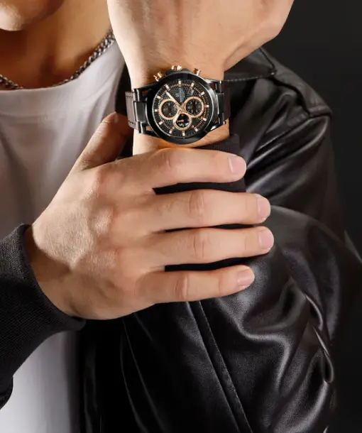 Naviforce NF8073 Unique Brown Genuine Leather Analog Watch - Image 3