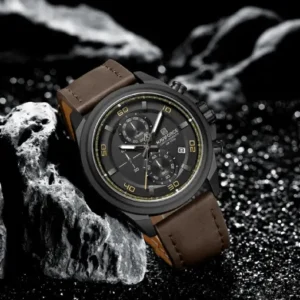 Naviforce NF8075 Brown Military Style Men’s Analog Watch