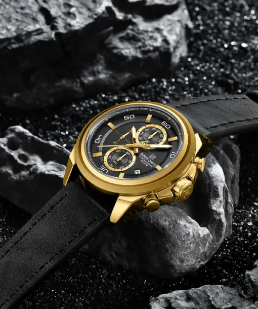 Naviforce NF8075 Gold-Black Military Style Men’s Analog Watch - Image 2