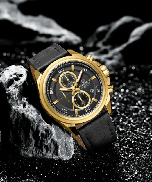 Naviforce NF8075 Gold-Black Military Style Men’s Analog Watch