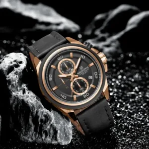Naviforce NF8075 RoseGold-Black Military Style Men’s Analog Watch