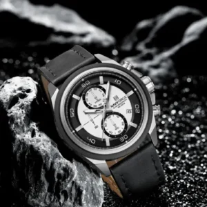 Naviforce NF8075 Silver-Black Military Style Men’s Analog Watch