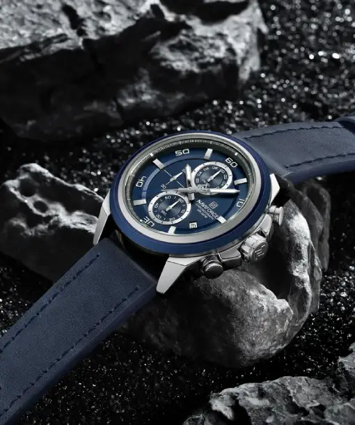 Naviforce NF8075 Silver-Blue Military Style Men’s Analog Watch - Image 3