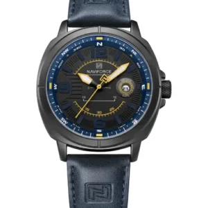 Naviforce NF8078 blue dial with blue leather strap Analog Watch