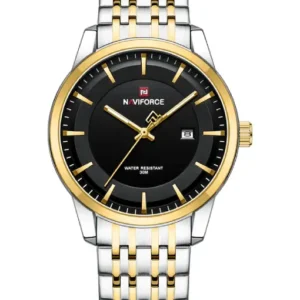 Naviforce NF9228G Silver-gold High Quality strap Analog Watch