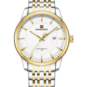 Naviforce NF9228G Silver-gold High Quality strap Analog Watch
