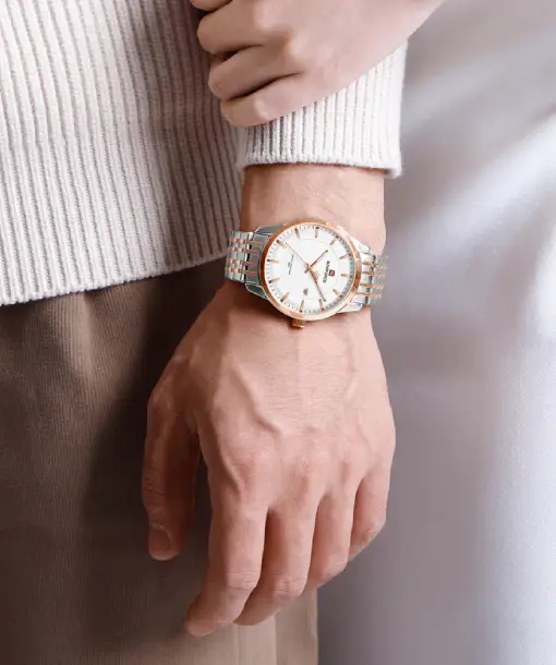 Naviforce NF9228G Silver-rosegold High Quality strap Analog Watch - Image 3