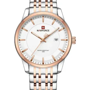 Naviforce NF9228G Silver-rosegold High Quality strap Analog Watch