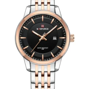 Naviforce NF9228L Silver-rosegold High Quality strap Analog Watch