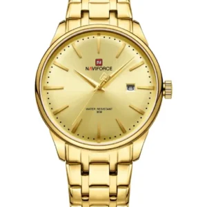 Naviforce NF9230 Golden Gentle Elegant Calendar Analog Watch