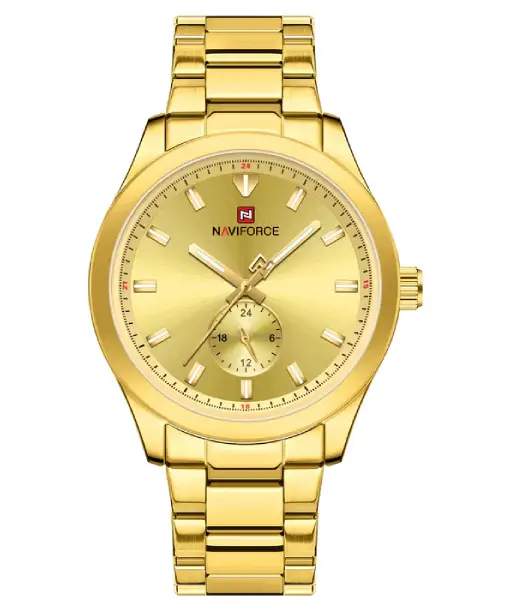 Naviforce NF9231 Gold Dial Classic Modern Looking Analog Watch