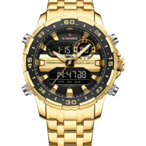 Naviforce NF9234 Versatile design Gold-Black color Analog-Digital Watch