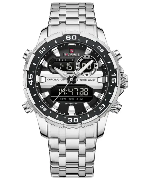 Naviforce NF9234 Versatile design Silver-Black color Analog-Digital Watch (1)