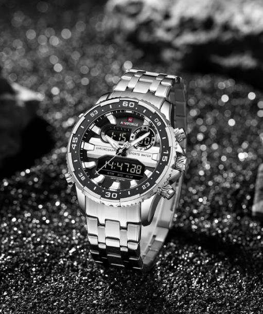Naviforce NF9234 Versatile design Silver-Black color Analog-Digital Watch - Image 2