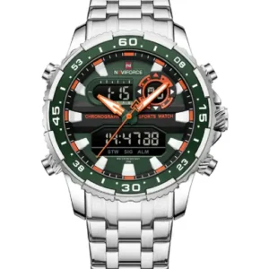 Naviforce NF9234 Versatile design Silver-Green color Analog-Digital Watch