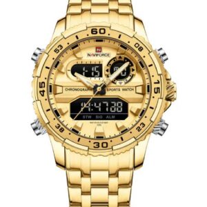 Naviforce NF9234 Versatile design all Gold color Analog-Digital Watch