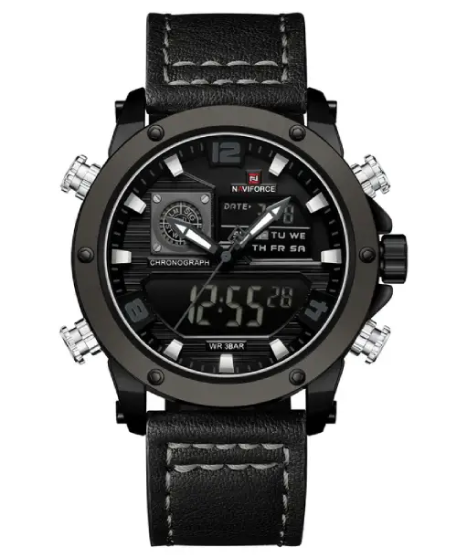Naviforce NF9236 Black Strap Military Style Analog-Digital Watch - Image 2