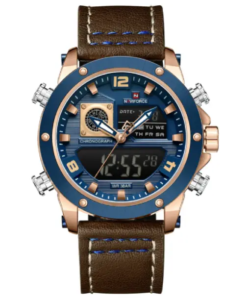 Naviforce NF9236 Brown Strap Military Style Analog-Digital Watch (2)