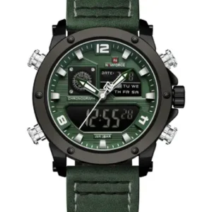 Naviforce NF9236 Green Strap Military Style Analog-Digital Watch