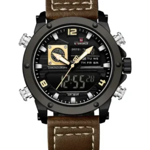 Naviforce NF9236 brown Strap Military Style Analog-Digital Watch